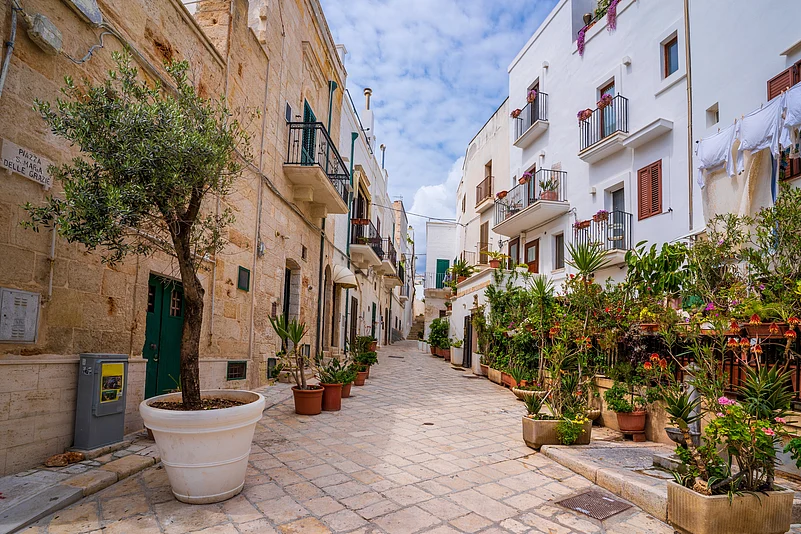 The streets of Polignano a Mare